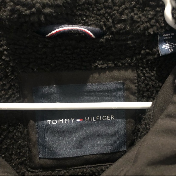 Tommy Hilfiger Hooded Black Sherpa Jacket L - Picture 6 of 13